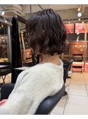 △ボブパーマミディアムパーマゆるふわミディアムココアブラウン