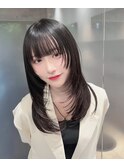ココアベージュ/黒髪/クラゲヘアー/オリーブグレー/ボブ/表参道