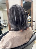 ハイコントラストバレイヤージュ×シルバーグレージュ