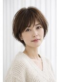 【40代ショートスタイル×白髪染め】