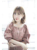 サロンドミルク 原宿(salon de MiLK)&nbsp;【salon de MiLK 原宿】ゆるふわミルクティアッシュ×ミディ