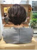 前下がりショート×グレージュ