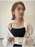オールバックヘア×オレンジブラウン