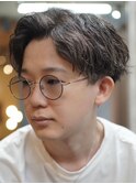 ビジネスショートメンズマッシュツイストパーマツーブロック
