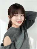 薄め前髪顔まわりレイヤーシースルーぱっつん前髪おくれ毛