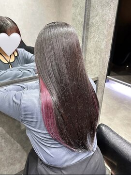 エースヘアー(A.hair) インナーピンク/ダークブラウン/レイヤーカット/髪質改善