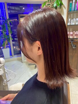 ヘアリゾート粋 ティガ 池袋店(tiga) 外はねミディ/チョコレートブラウン/艶髪
