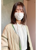 ヨーク(YOKE)&nbsp;ミディアムレイヤー顔周りシースルーブラウンベージュグレージュ