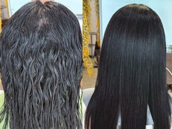 アオヘアー(ao hair)の写真/酸性ストレートで驚くほど自然な艶☆ダメージを抑えた特別なストレートで、根本から髪質改善を叶えます♪