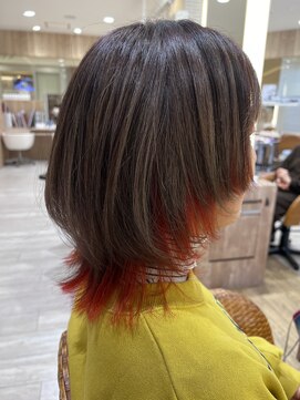 ニューヨークニューヨーク パピオス明石店(NYNY Mothers) オレンジインナー/ウルフ/インナーカラー/グレージュ