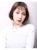大人可愛い小顔美髪ぶつ切りボブ顔周りレイヤーA2