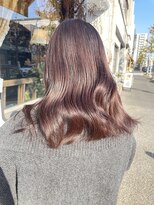 チャプター 問屋町(chapter)&nbsp;ケアブリーチピンクブラウンカラー顔周りレイヤーカット韓国ヘア