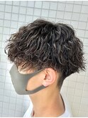 波巻きスパイラルパーマセンターパートツイストスパイラル