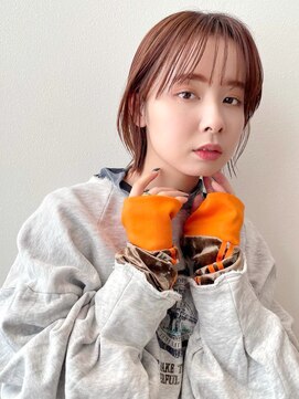 ケーツー あべのキューズモ－ル店(K-two) レイヤーボブ*前髪ありボブ*ナチュラルボブ*暖色オレンジカラー