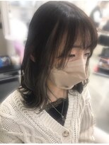 クレス 武蔵浦和店&nbsp;【clesc'寺岡志穂】明るめシルバーのコントラストインナーカラー