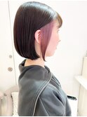 ボブ×インナーカラー/ピンク デザインカラー 夏 髪質改善