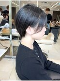 ショートボブ髪型20代30代前髪あり前髪なし面長丸顔【荒牧】AY