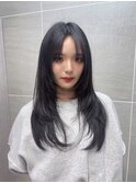 韓国風レイヤー×艶感アップグレージュカラー