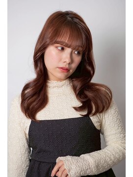 ルフュージュ バイ プロデュース 相模大野店(Refuge by Produce) レイヤーカット/韓国風巻き/アプリコットベージュ