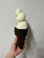 ヘアデザインフルーヴ(hair design fleuve) 小物や娘の服、帽子を作っています。これは毛糸のソフトクリーム