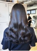 フェミニンカール大人ヘアモテ髪前髪パーマオフィスヘア