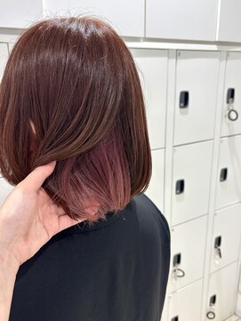 ケンジ 平塚 アネッタ(KENJE annetta) 【インナーカラー】くすみピンク×ピンクブラウン