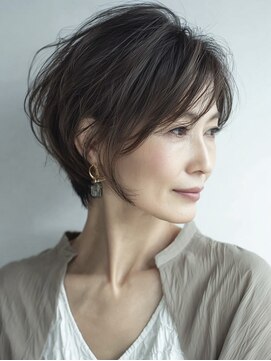 ハーツ(Heart's) 白髪ぼかし脱白髪染め似合わせショートボブ40代50代60代