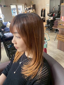 ビーチェ 小岩(Bice) 顔まわりレイヤー×オレンジブラウンストレート