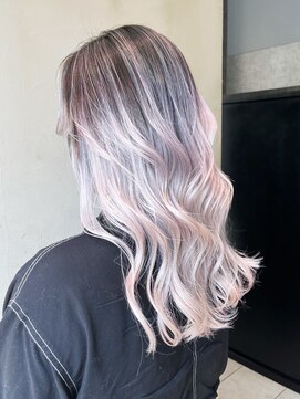 おくれ毛ハイトーンダブルカラーロング_ba559192