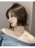 マロンベージュ/ボブ/前髪/レイヤー/小顔/髪質改善/縮毛矯正横浜