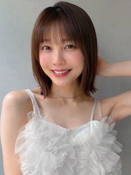 リヤン 表参道(lyann) 前髪美髪ミディアムレイヤーカット外ハネボブエアリーカール