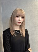 レイヤーカット ミルクティー イルミナカラー ケアブリーチ