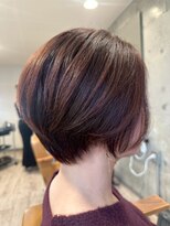 ヘアーアンドメイク ファット(Hair&Make PHAT)&nbsp;立体感ショートボブ小顔似合わせカット×ダークブラウン艶カラー