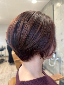 ヘアーアンドメイク ファット(Hair&Make PHAT) 立体感ショートボブ小顔似合わせカット×ダークブラウン艶カラー
