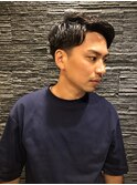 アップバング×ツーブロックスタイル