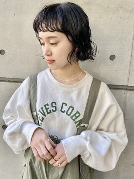 ミー(me.) ニュアンスパーマ＋黒髪