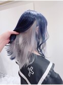 ネイビーカラー×ホワイト系インナーカラー