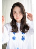 ウザバングが可愛い柔らかネビージュロング・・・HINATA