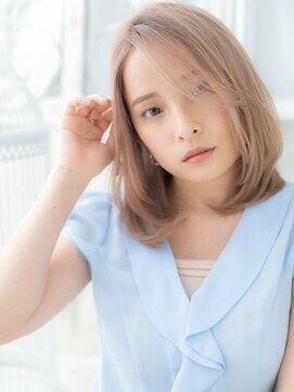 カバーヘア 上尾西口店(COVER HAIR) ■プラチナベージュアシンメトリーボブディ214★上尾10代20代