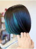 オーシャングリーン×インナーカラー×ボブ【Rotohair】