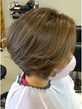 パッションフォーへアー 西原店(Passion for hair) 大人ふんわりショートボブ×白髪染め@30代@40代@50代