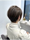 小顔ショートボブハイライトカラー大人ショートカット白髪ぼかし