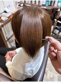 赤みブラウンマニッシュ透明感小顔ショート20代30代