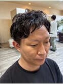 ツーブロックショートスパイラルパーマスタイル