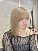 ブロンドベージュダブルカラーケアブリーチハイトーン髪質改善