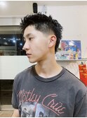 メンズカットバーストフェードスパイキーショートマレット