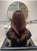 《韓国ヘア》ブリーチなしレッドカラー×くびれ巻き