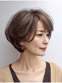 白髪ぼかし脱白髪染め大人ショート40代50代60代
