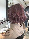 【LOWE能瀬】ワインレッドナチュラルボブ