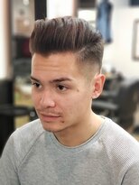 ワンワンオー バーバーショップ 博多店(@110 BARBER SHOP) オールバック ビジカジツーブロック